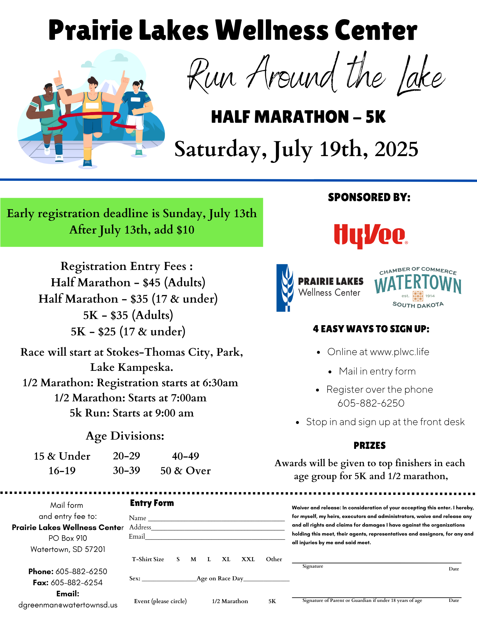 PLWC RUN AROUND THE LAKE Half Marathon 5K 2025