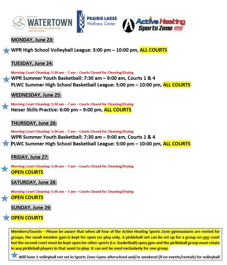 SZ Schedule Wk of June 23 2025