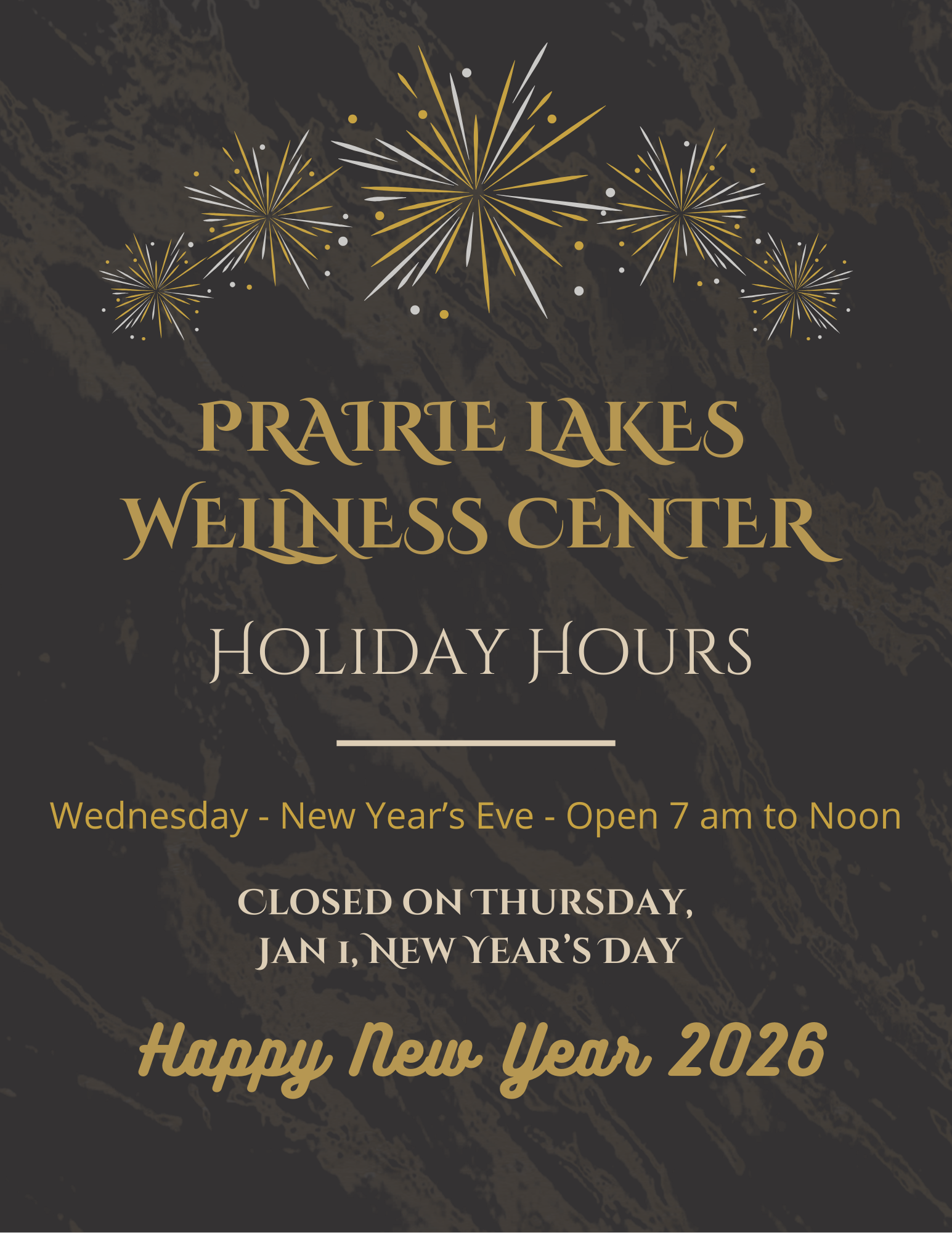 New Years Closure Door Flyer